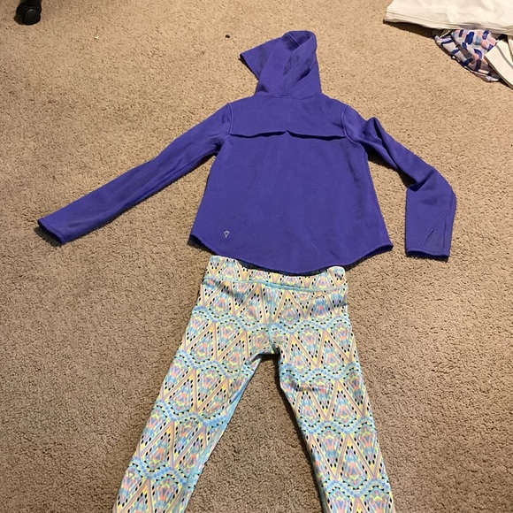 Ivivva set yoga pants jacket zip up hooded purple green outfit girls 7 - Picture 4 of 8